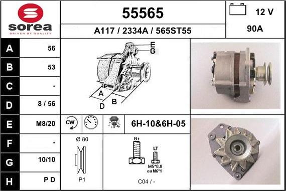 EAI 55565 - Генератор autospares.lv