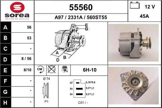EAI 55560 - Генератор autospares.lv