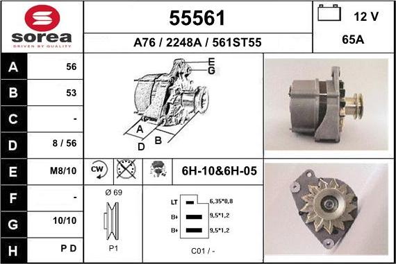 EAI 55561 - Генератор autospares.lv