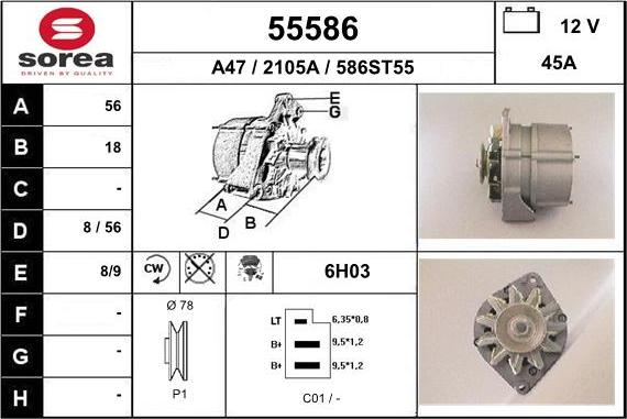 EAI 55586 - Генератор autospares.lv