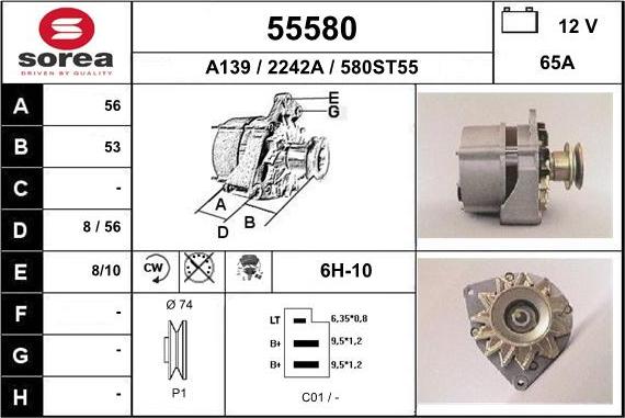 EAI 55580 - Генератор autospares.lv
