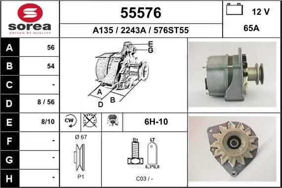 EAI 55576 - Генератор autospares.lv