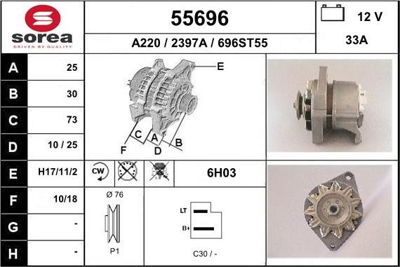 EAI 55696 - Генератор autospares.lv