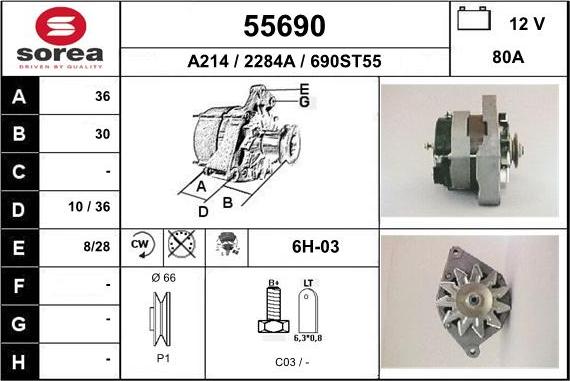 EAI 55690 - Генератор autospares.lv