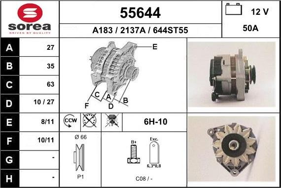 EAI 55644 - Генератор autospares.lv