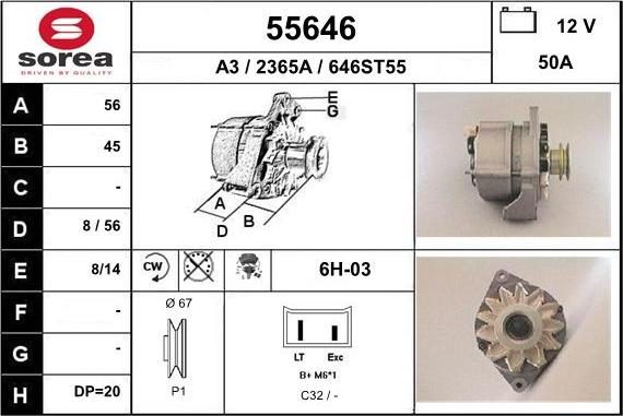 EAI 55646 - Генератор autospares.lv