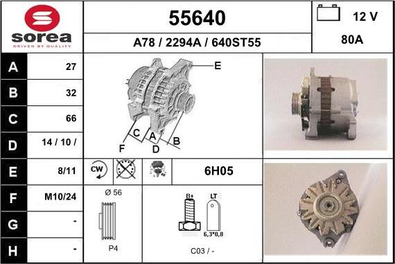 EAI 55640 - Генератор autospares.lv