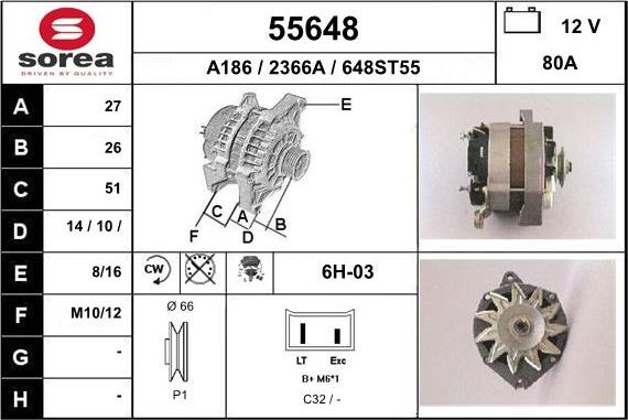 EAI 55648 - Генератор autospares.lv