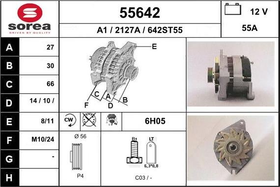 EAI 55642 - Генератор autospares.lv