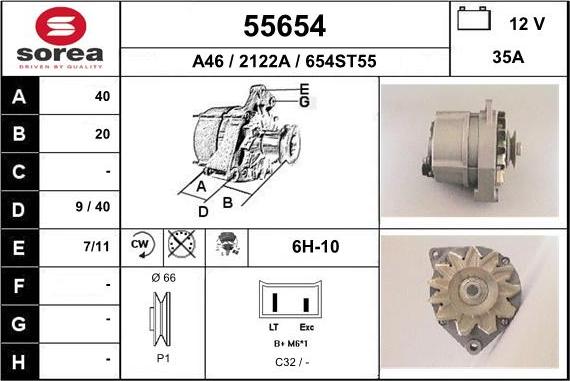 EAI 55654 - Генератор autospares.lv