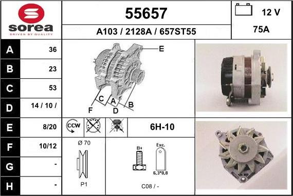 EAI 55657 - Генератор autospares.lv