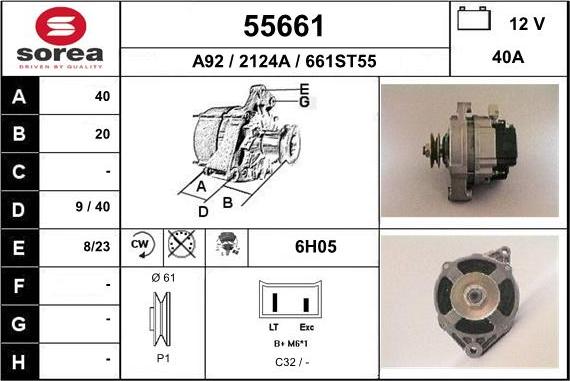 EAI 55661 - Генератор autospares.lv