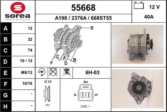 EAI 55668 - Генератор autospares.lv