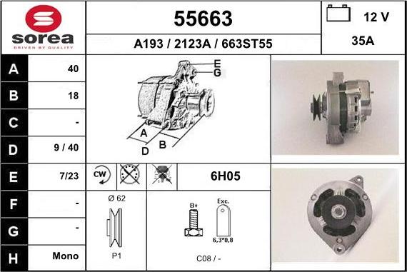 EAI 55663 - Генератор autospares.lv