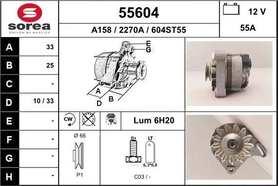 EAI 55604 - Генератор autospares.lv