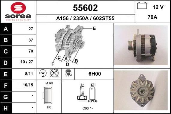 EAI 55602 - Генератор autospares.lv