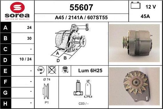 EAI 55607 - Генератор autospares.lv