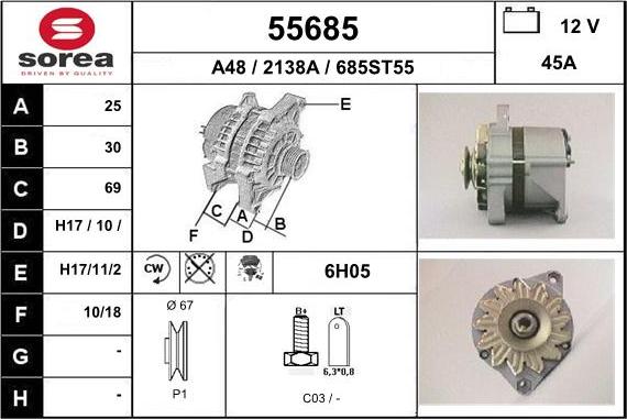 EAI 55685 - Генератор autospares.lv