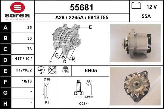 EAI 55681 - Генератор autospares.lv