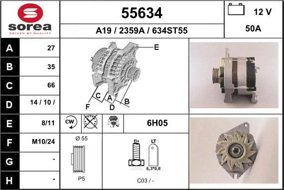 EAI 55634 - Генератор autospares.lv