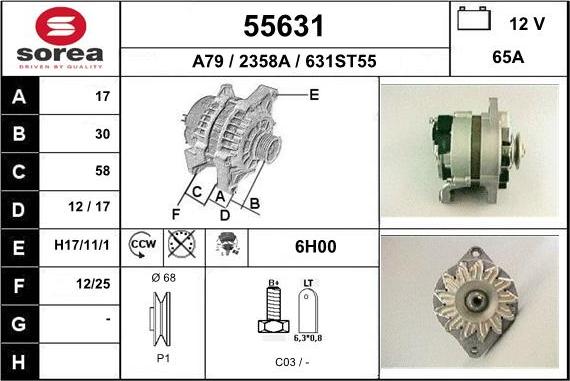 EAI 55631 - Генератор autospares.lv