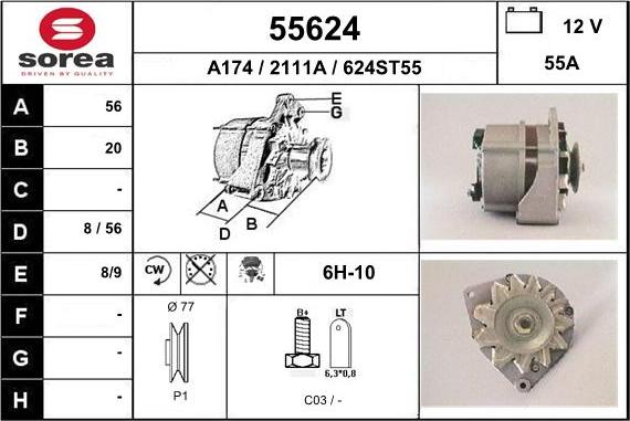 EAI 55624 - Генератор autospares.lv