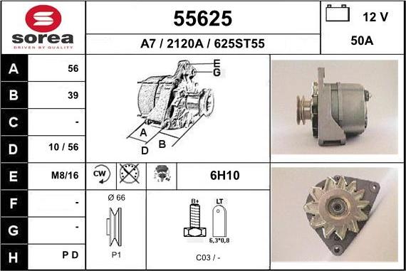 EAI 55625 - Генератор autospares.lv