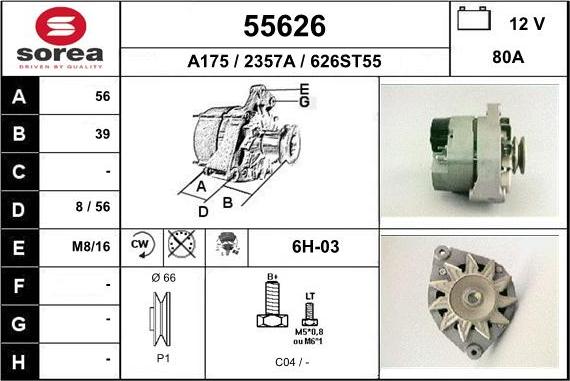 EAI 55626 - Генератор autospares.lv