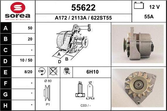 EAI 55622 - Генератор autospares.lv