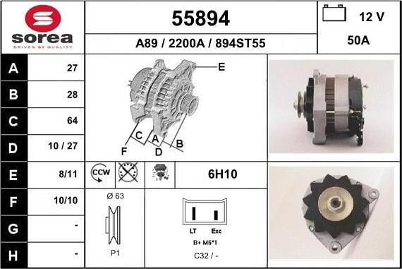 EAI 55894 - Генератор autospares.lv