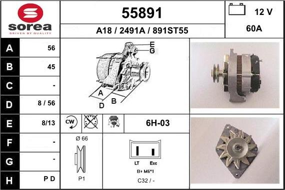 EAI 55891 - Генератор autospares.lv