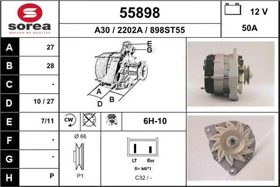 EAI 55898 - Генератор autospares.lv