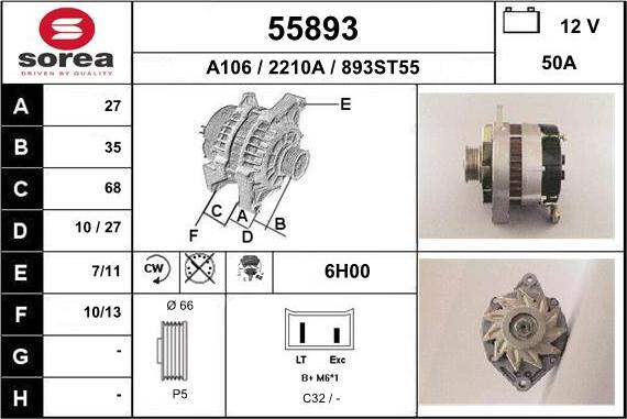 EAI 55893 - Генератор autospares.lv