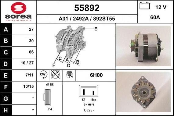 EAI 55892 - Генератор autospares.lv