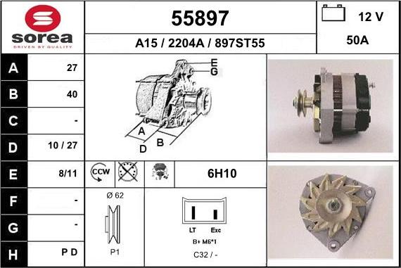 EAI 55897 - Генератор autospares.lv