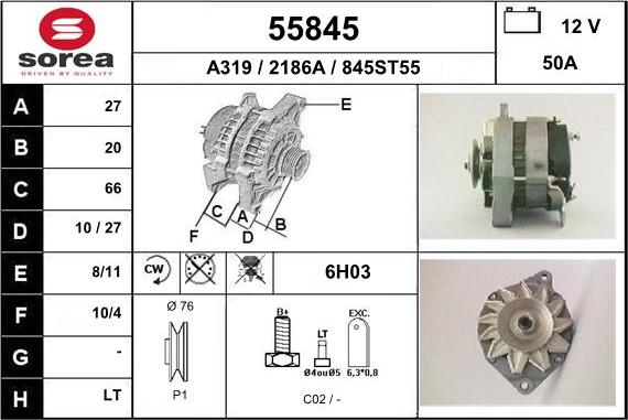 EAI 55845 - Генератор autospares.lv