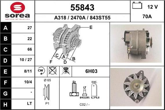 EAI 55843 - Генератор autospares.lv