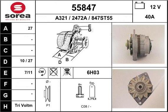 EAI 55847 - Генератор autospares.lv