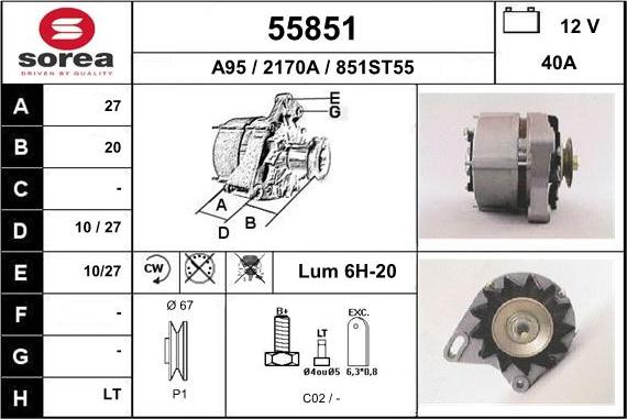 EAI 55851 - Генератор autospares.lv