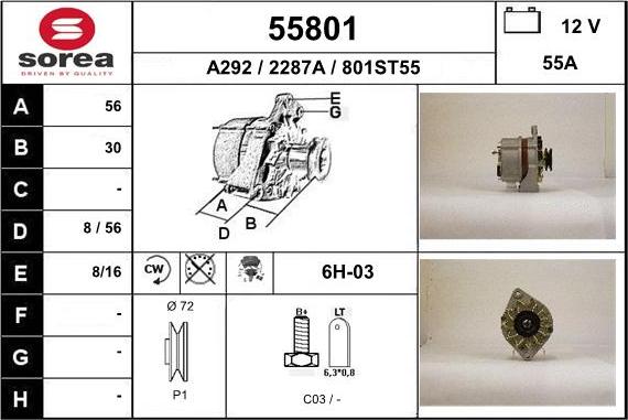 EAI 55801 - Генератор autospares.lv