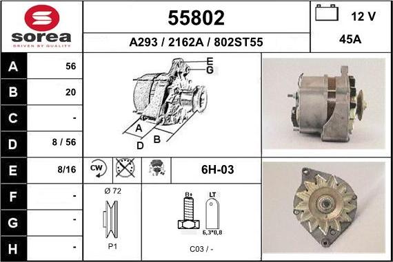 EAI 55802 - Генератор autospares.lv