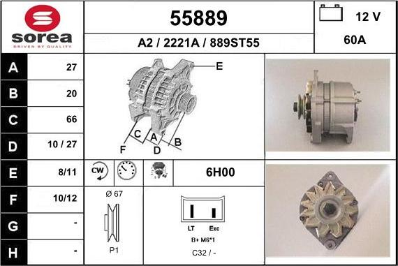 EAI 55889 - Генератор autospares.lv