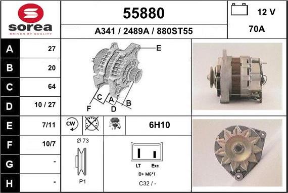 EAI 55880 - Генератор autospares.lv