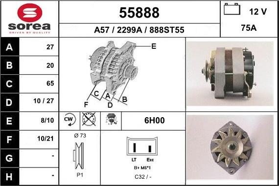 EAI 55888 - Генератор autospares.lv