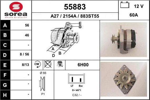 EAI 55883 - Генератор autospares.lv