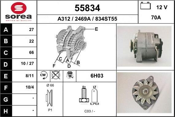 EAI 55834 - Генератор autospares.lv