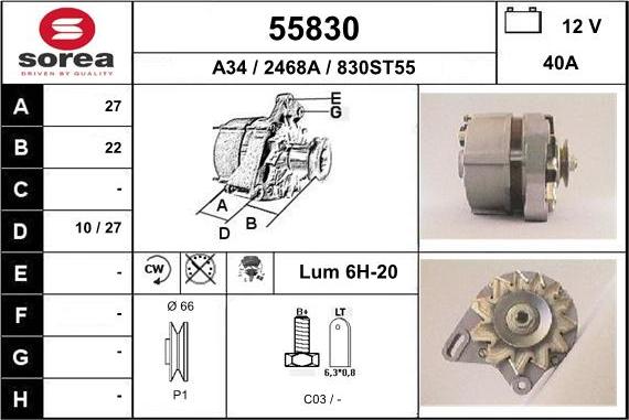 EAI 55830 - Генератор autospares.lv