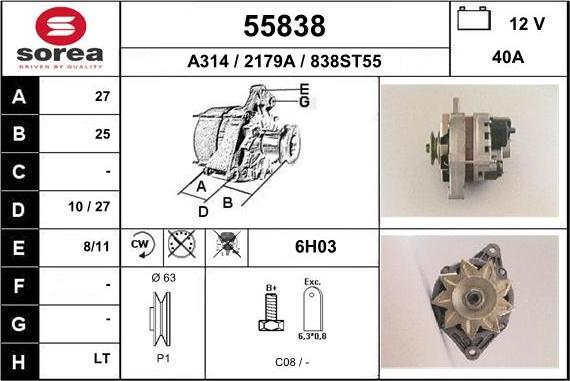 EAI 55838 - Генератор autospares.lv