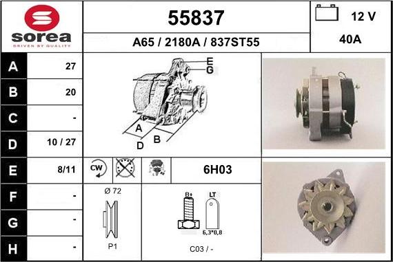 EAI 55837 - Генератор autospares.lv