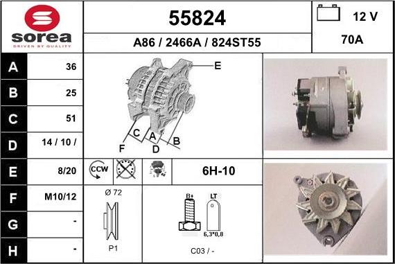 EAI 55824 - Генератор autospares.lv
